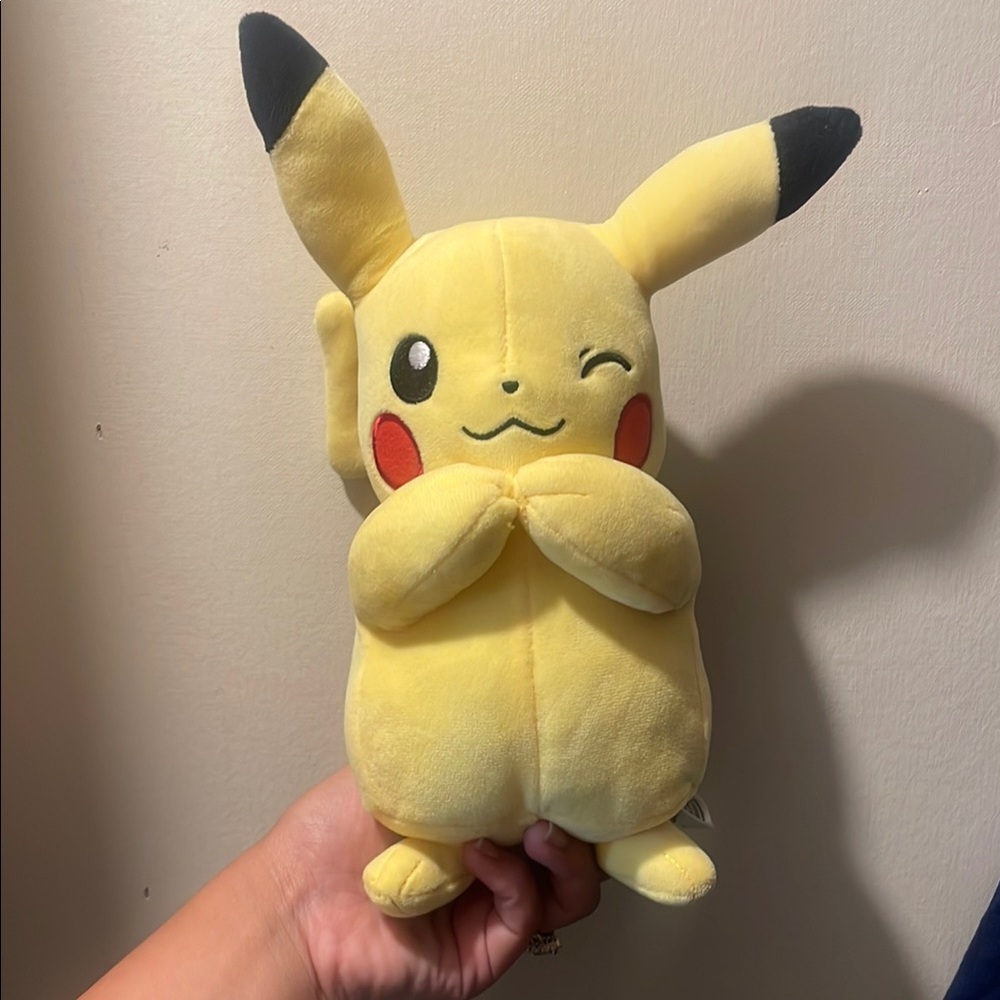 Yellow and Black Stuffed Pikachu Plush Toy